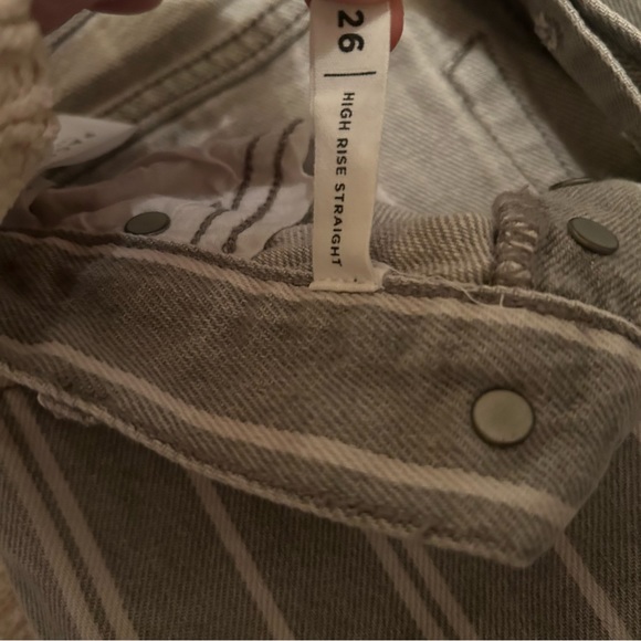Pacsun jeans size 26 high-rise straight leg Grey and White. - Picture 3 of 3
